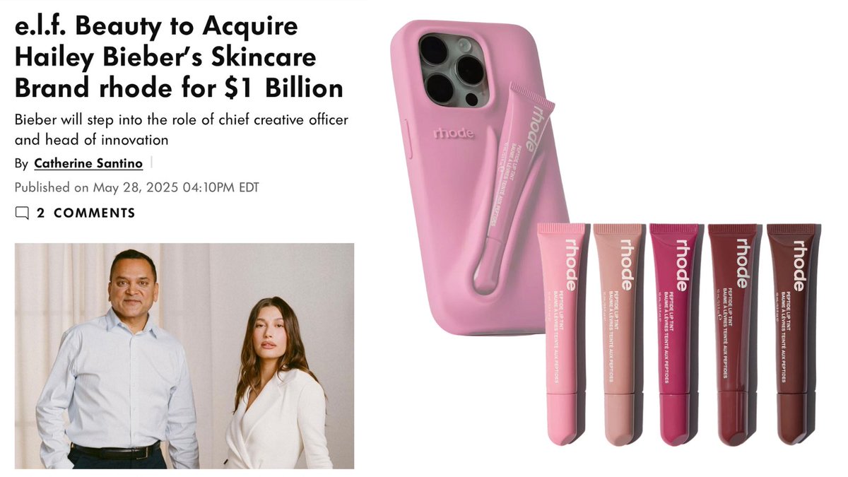 In <3 years, Rhode went from 0 to $212M in net sales, D2C only, with only 10 products…
Today, R