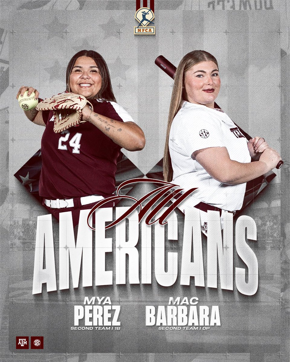 Texas A&M Softball (@aggiesoftball) on Twitter photo 2οΈβ£ π°πππππ ππππ π½π΅π²π° ππππππ ππππ π°ππ-π°ππππππ π·πππππ π
<a href="/MyaPerez2023/">Mya Perez</a> π€ <a href="/mac_softball31/">Mac Barbara</a>
β aggi.es/45scwAD
#GigEm | <a href="/NFCAorg/">National Fastpitch Coaches Association</a> 2οΈβ£ π°πππππ ππππ π½π΅π²π° ππππππ ππππ π°ππ-π°ππππππ π·πππππ π
<a href="/MyaPerez2023/">Mya Perez</a> π€ <a href="/mac_softball31/">Mac Barbara</a>
β aggi.es/45scwAD
#GigEm | <a href="/NFCAorg/">National Fastpitch Coaches Association</a>