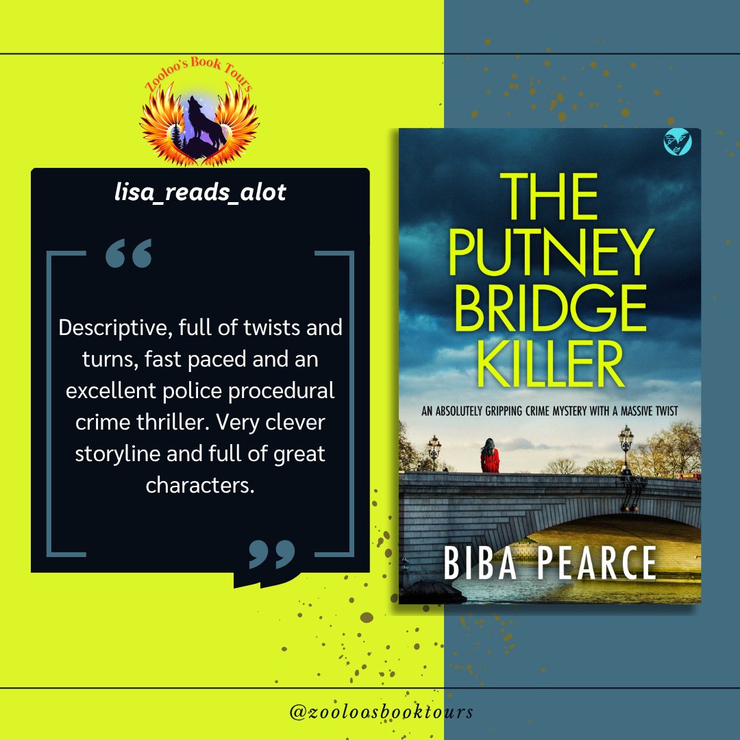 ZooloosBookTours (@zooloosbt) on Twitter photo A massive thank you to everyone who closed the #booktour for #ThePutneyBridgeKiller!
📚#lisa_reads_alot <a href="/kirstylock2/">kirsty lock</a>
✍️<a href="/JoffeBooks/">JOFFE BOOKS</a>
We are on tour 22nd - 28th May!
🔗 Catch up on all the posts here: tinyurl.com/4fywfbxp
#ZBT A massive thank you to everyone who closed the #booktour for #ThePutneyBridgeKiller!
📚#lisa_reads_alot <a href="/kirstylock2/">kirsty lock</a>
✍️<a href="/JoffeBooks/">JOFFE BOOKS</a>
We are on tour 22nd - 28th May!
🔗 Catch up on all the posts here: tinyurl.com/4fywfbxp
#ZBT