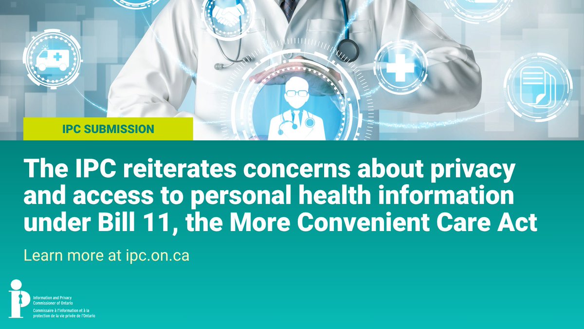 Bill 11 will not go to committee. It is a complex bill with significant health privacy implications. Read what we said in our submission: ow.ly/zK0550W0tq7