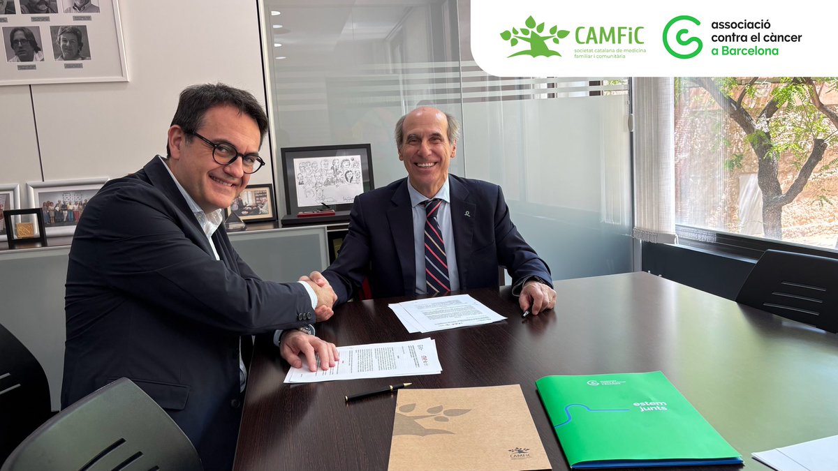 Associació Espanyola Contra el Càncer (AECC) i CAMFiC signem acord de col·laboració. La prescripció de l’associacionisme, el suport al llarg supervivent, la participació en congressos, o l’impuls de projectes de Recerca conjunts son alguns dels reptes de l’AP envers el càncer