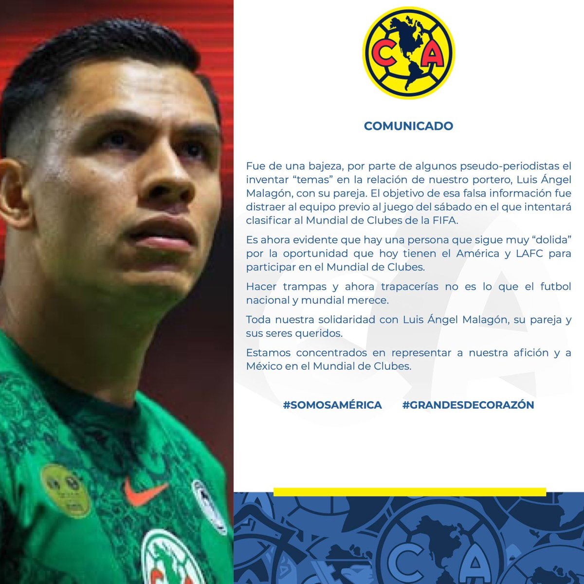 charlygalleta_'s tweet photo. Comunicado oficial del Club América respecto a las acusaciones contra Luis Ángel Malagón https://t.co/7DIvBPMuCe