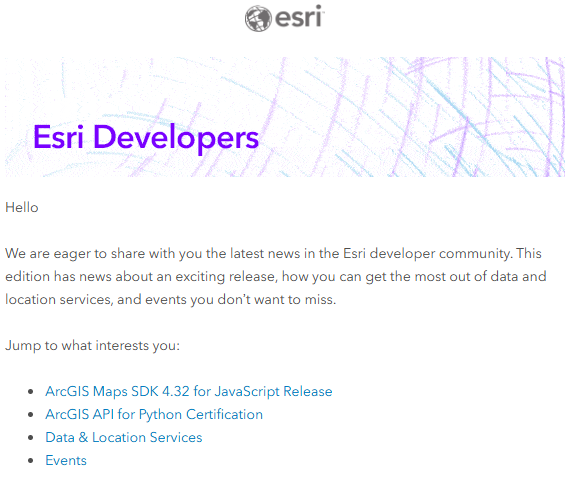 EsriDevs's tweet photo. The #EsriDeveloper Newsletter keeps you up to date on the latest releases, conferences, blog articles, tutorials, and more. 🗞️Have curated content delivered directly to you and check out a screenshot from the last edition. #DevTech #ArcGIS

Learn more ➡️ https://t.co/FI5yZilCph https://t.co/zysNcJSylA