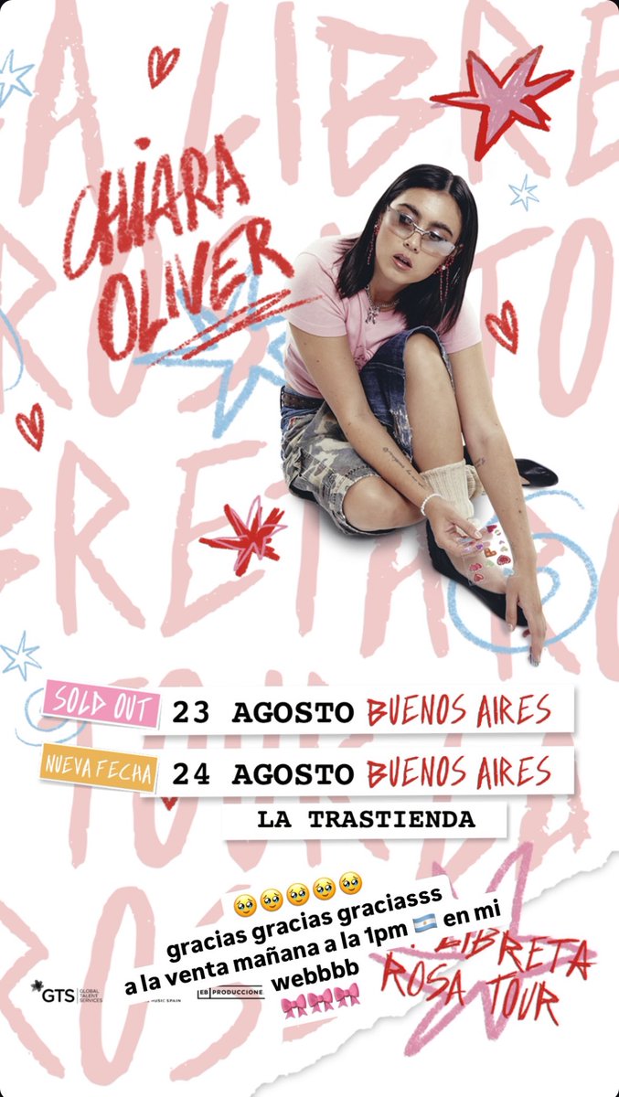 ChiaraArgOf's tweet photo. ES OFICIALLL TENEMOS NUEVA FECHA

24 de agosto en @LaTrastiendaBA 
entradas a la venta MAÑANA a las 13 h 🎟️

GRACIAS @UMArgentina https://t.co/6nCQVapsoR