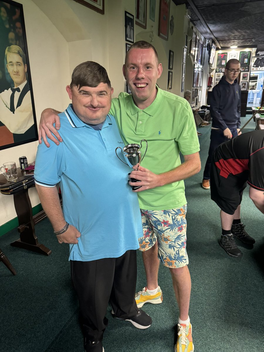 Minnesota Fats Disability Academy, fun filled night with our Wednesday group, tonight we played the speed pool game,Sonny was the winner potting 14 balls in 2 minutes and takes home the weekly trophy 🏆, Wednesday night’s in Minnie’s are magic