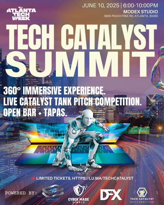 uemembers's tweet image. ATL Tech Week is on.
June 10 → Tech Catalyst Summit at Modex Studio.
Cybersecurity. AI. Innovation. Big moves.

RSVP now: lu.ma/techcatalyst

#TechCatalystSummit #ATLTechWeek #Cybersecurity #AI #Startups