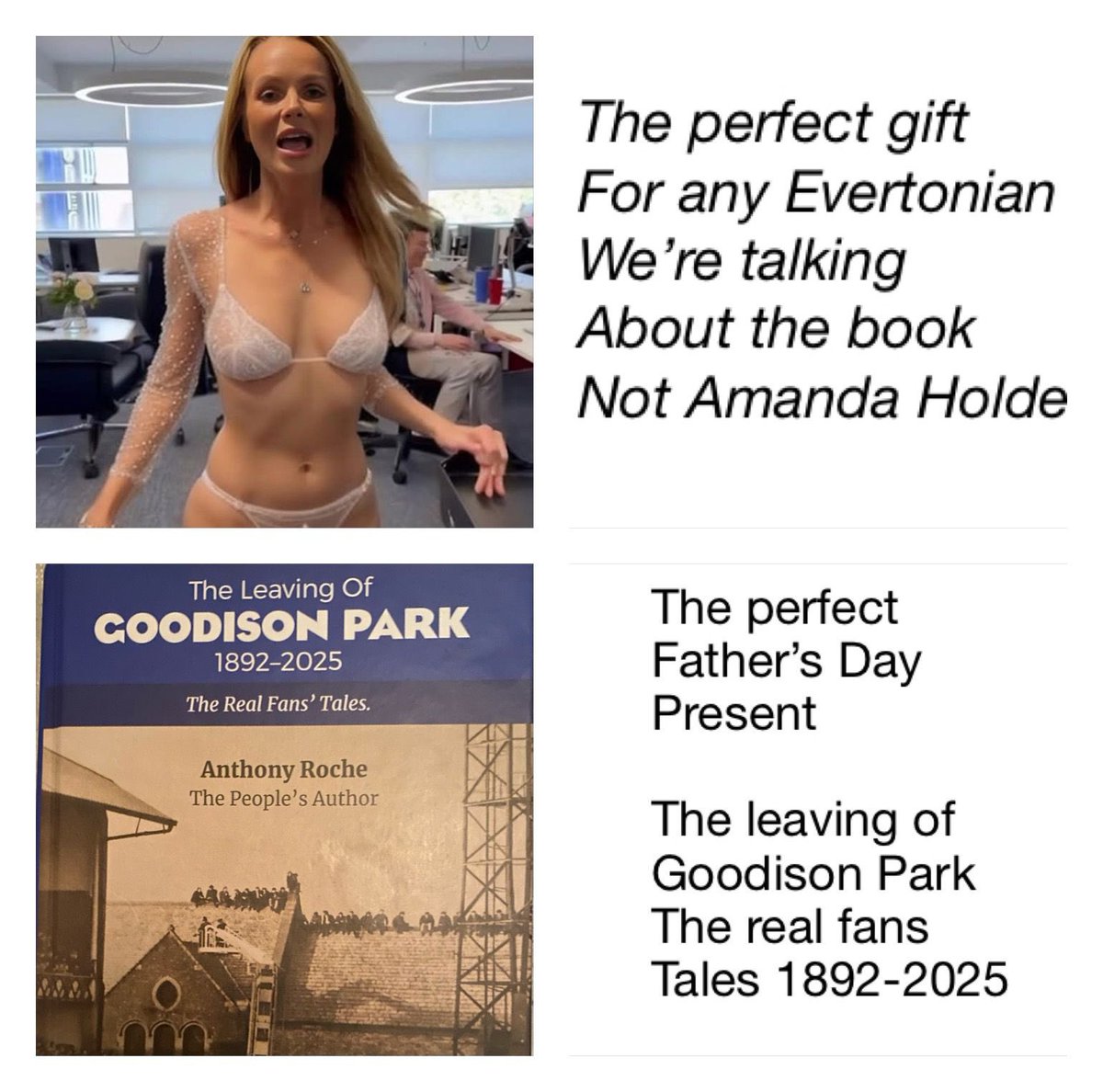 hitchen1980's tweet photo. The perfect gift for every Everton fan @AmandaHolden @bluekippercom The Leaving of Goodison Park written by Anthony Roche. A great gift for Fathers Day https://t.co/HxOZTSGvZQ