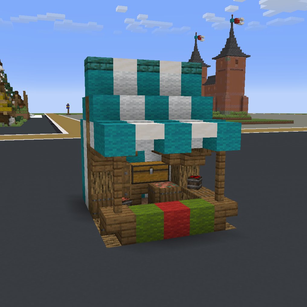 Playing around with new market stall designs
Heres the first one

#Minecraftbuilds #Minecraft