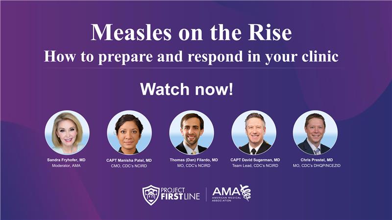 Tune in as CDC experts and the AMA discuss how to prepare for and respond to rising #Measles cases in the U.S., including vaccination strategies, clinical recognition and #IPC measures. Watch now!

amaedhub.org/4kfkt0T