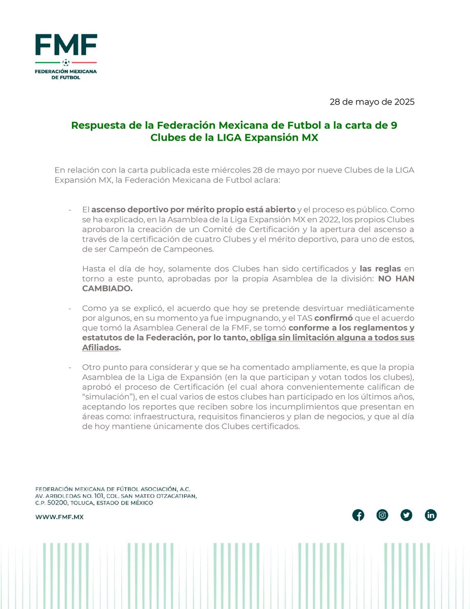 Federación Mexicana de Futbol tweet media