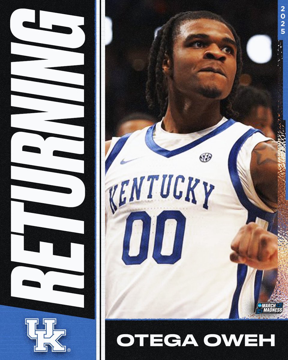KENTUCKY GETS ITS STAR BACK 🤩

Otega Oweh is suiting up for the Wildcats for the 2025-26 season 😼