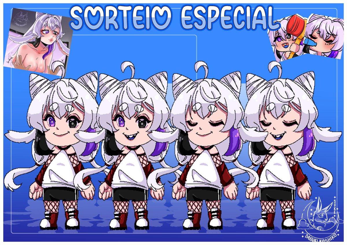 Sorteio especial de 2k

🐇1 Icon
🐇 2 Emotes
🐇 1 Pixel PngTubber

Regras:
Seguir, Curtir, Favoritas e comentar seu oc/png.

Você também pode marcar amigos.

Resultado sai em:  30 .  Junho . 2025