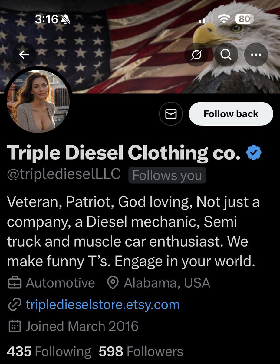 Please give <a href="/tripledieselLLC/">Triple Diesel Clothing co.</a> a follow and a repost or shoutout for their service and support for their veteran owned business.

Veteran 

Thank you for your service.  We appreciate you and wish you much success on your business journey.

*These shoutouts are unsolicited and a