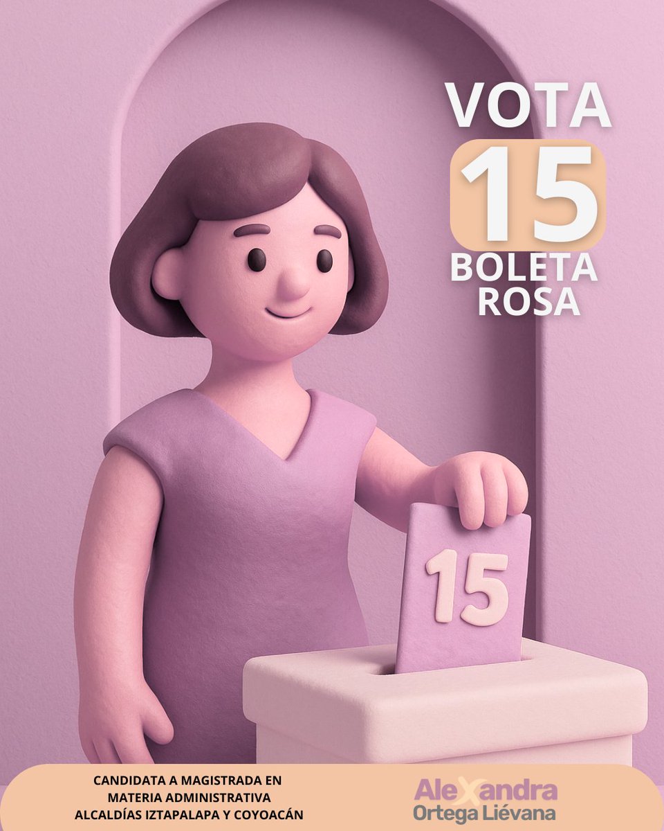 Vota por una justicia más humana y más cercana. Vota por una justicia con rostro humano.

VOTA 15 EN LA BOLETA COLOR PALO DE ROSA EN EL RECUADRO NARANJA.

¡Nos vemos este domingo 1º de Junio!

#15 #elecciones2025 #1dejunio #poderjudicial #reformajudicial #magistrados #magistrada