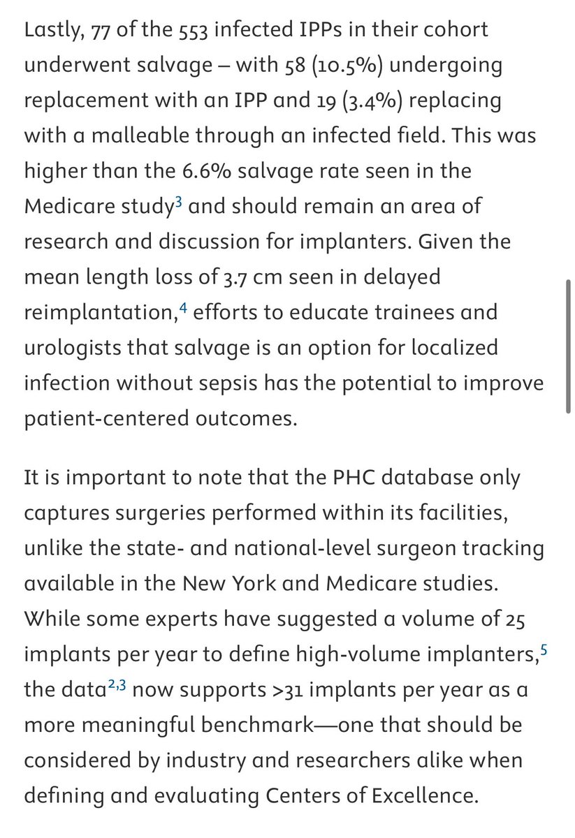 Juan José Andino (@juanjandino) on Twitter photo A pleasure to weigh in on Dr <a href="/joie_de_vi_MD/">Vi Nguyen, MD</a> and <a href="/drmikehsieh/">Mike Hsieh</a> study of IPP outcomes using Premier database
- high volume facilities had lower infection risk
- > 31 prosthesis per year seem to correlate with outcomes
- salvage rate 14%!
goldjournal.net/article/S0090-… <a href="/urogoldjournal/">Urology Gold Journal</a> A pleasure to weigh in on Dr <a href="/joie_de_vi_MD/">Vi Nguyen, MD</a> and <a href="/drmikehsieh/">Mike Hsieh</a> study of IPP outcomes using Premier database
- high volume facilities had lower infection risk
- > 31 prosthesis per year seem to correlate with outcomes
- salvage rate 14%!
goldjournal.net/article/S0090-… <a href="/urogoldjournal/">Urology Gold Journal</a>