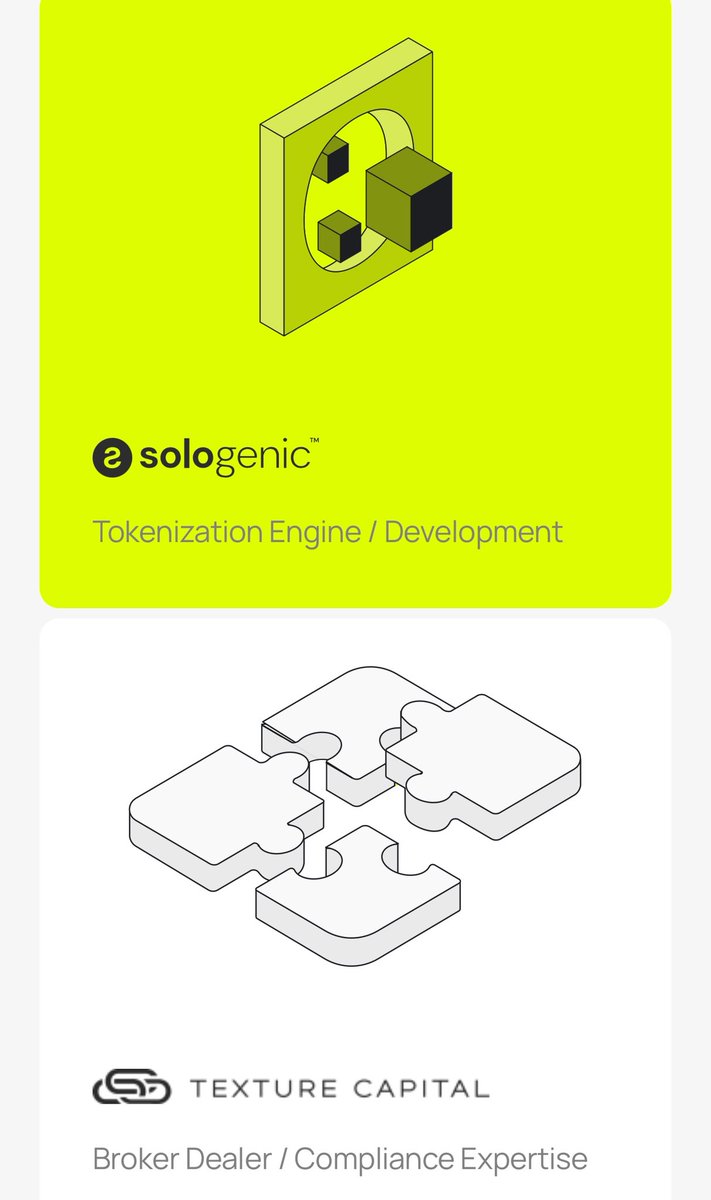 iamartikyoul8's tweet image. @SoloTex_com 🫡

#Sologenic - Tokenization Engine / Development
#TextureCapital - Broker Dealer / Compliance
#Coreum - Infrastructure / Connectivity to 100+ blockchains