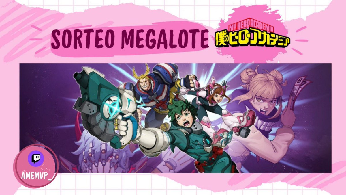 🎁GIVEAWAY MY HERO ACADEMY🎁
Requisitos: 
🟣Sígueme en X, Twitch e IG
🟣Menciona a un amix
🟣Like RT 🔁
🟣CANJEAR LA RECOMPENSA EN MI CANAL 🗣️
Subs de Twitch tienen doble chance de ganar ✨
🗓️Domingo 29 de Junio 🖋️
MUCHAS GRACIAS ✨ <a href="/OverwatchLATAM/">Overwatch</a> y Blizzard por los Códigos✨🌸