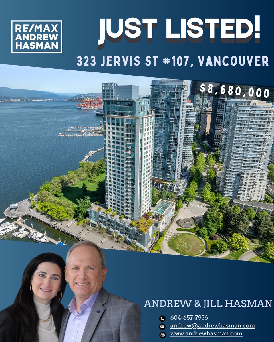 Andrew_Hasman's tweet photo. ✨ Just Listed ✨ 📍 323 Jervis Street 🏡 Proud to present this one-of-a-kind 4-bedroom waterfront townhouse at ESCALA in Coal Harbour—a rare blend of privacy, luxury, and innovation in the heart of Vancouver.  #vancouverbc https://t.co/4wVHZf4Pwi