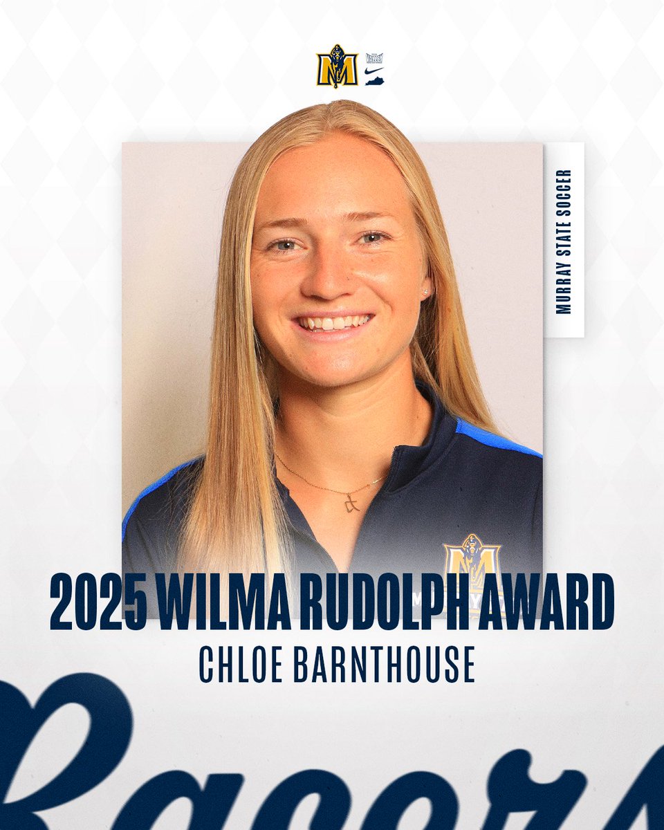 Murray State Racers Athletics (@msuracers) on Twitter photo 👏 Congrats to <a href="/RacersSoccer/">Murray State Soccer</a>’s Chloe Barnthouse on being a 2025 Wilma Rudolph Award recipient!
🔗: shorturl.at/p2pAo
#GoRacers🏇 👏 Congrats to <a href="/RacersSoccer/">Murray State Soccer</a>’s Chloe Barnthouse on being a 2025 Wilma Rudolph Award recipient!
🔗: shorturl.at/p2pAo
#GoRacers🏇