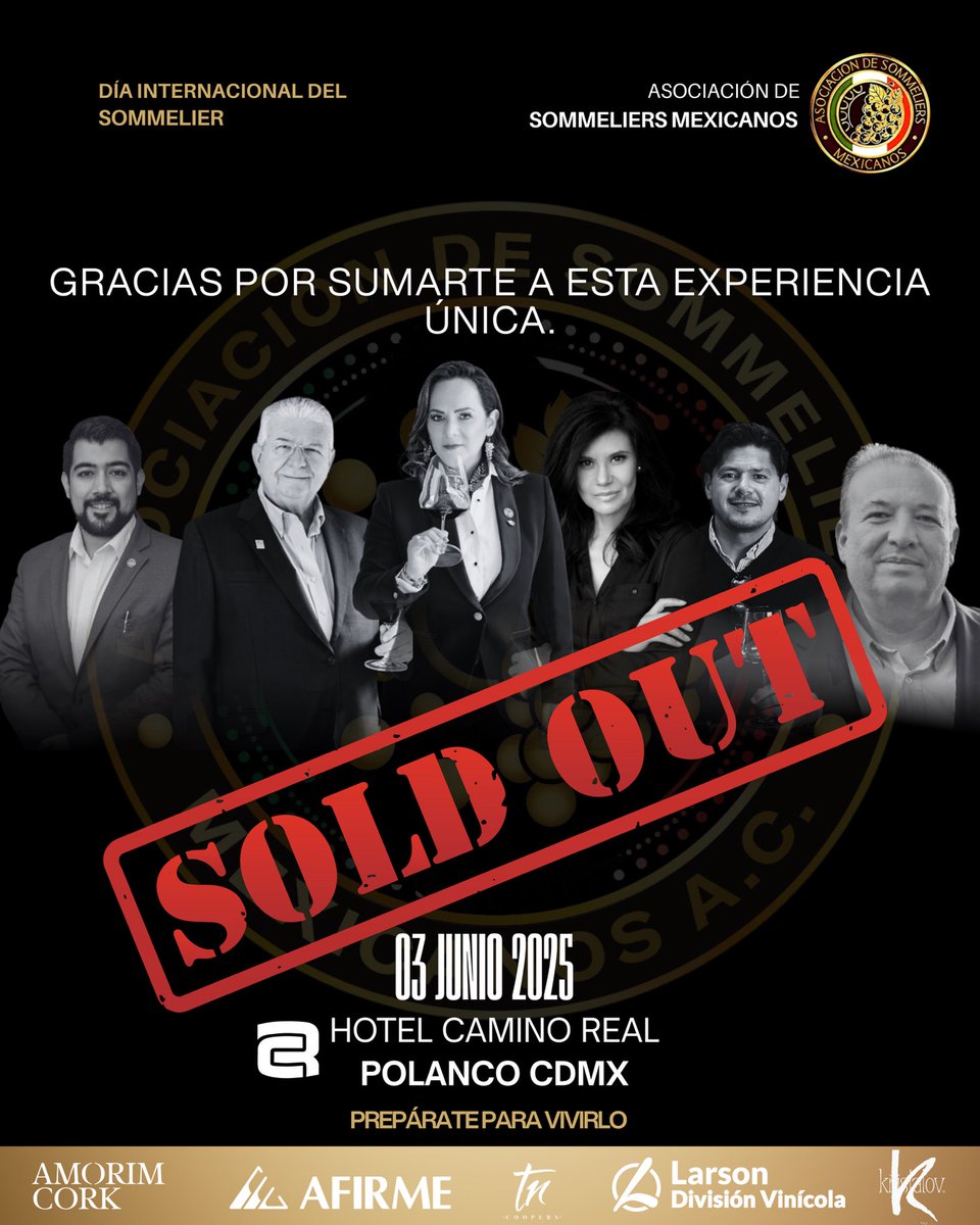 🍷 ¡SOLD OUT! 🎉

Con enorme alegría les compartimos que el Día Internacional del Sommelier 2025 ha alcanzado su capacidad máxima.

🥂 ¡Nos vemos este 3 de junio para brindar con conocimiento!

A quienes no lograron conseguir su lugar, los esperamos en la próxima edición.