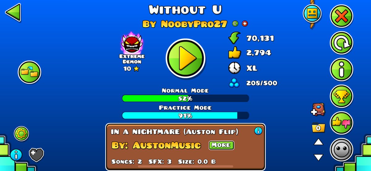 If you know me you know I’m really bad at this game.. so idk what’s happening but I’m actually making progress on an extreme 😭. Going to try to beat this one we will see