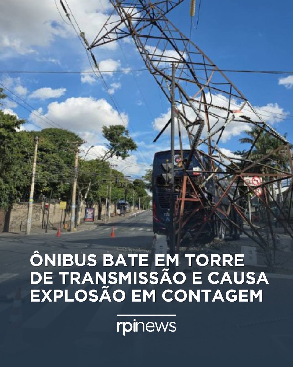 rpiwebtv's tweet photo. Um ônibus da Viação Cometa bateu em uma torre de transmissão nesta quarta (28), em Contagem, após perder o controle e descer de ré. A batida causou explosão e apagão em BH, Contagem, Sabará, Santa Luzia e Caeté. Ninguém se feriu.
https://t.co/xGmTChxzqY

#rpinews #Contagem https://t.co/vHunB8uuod