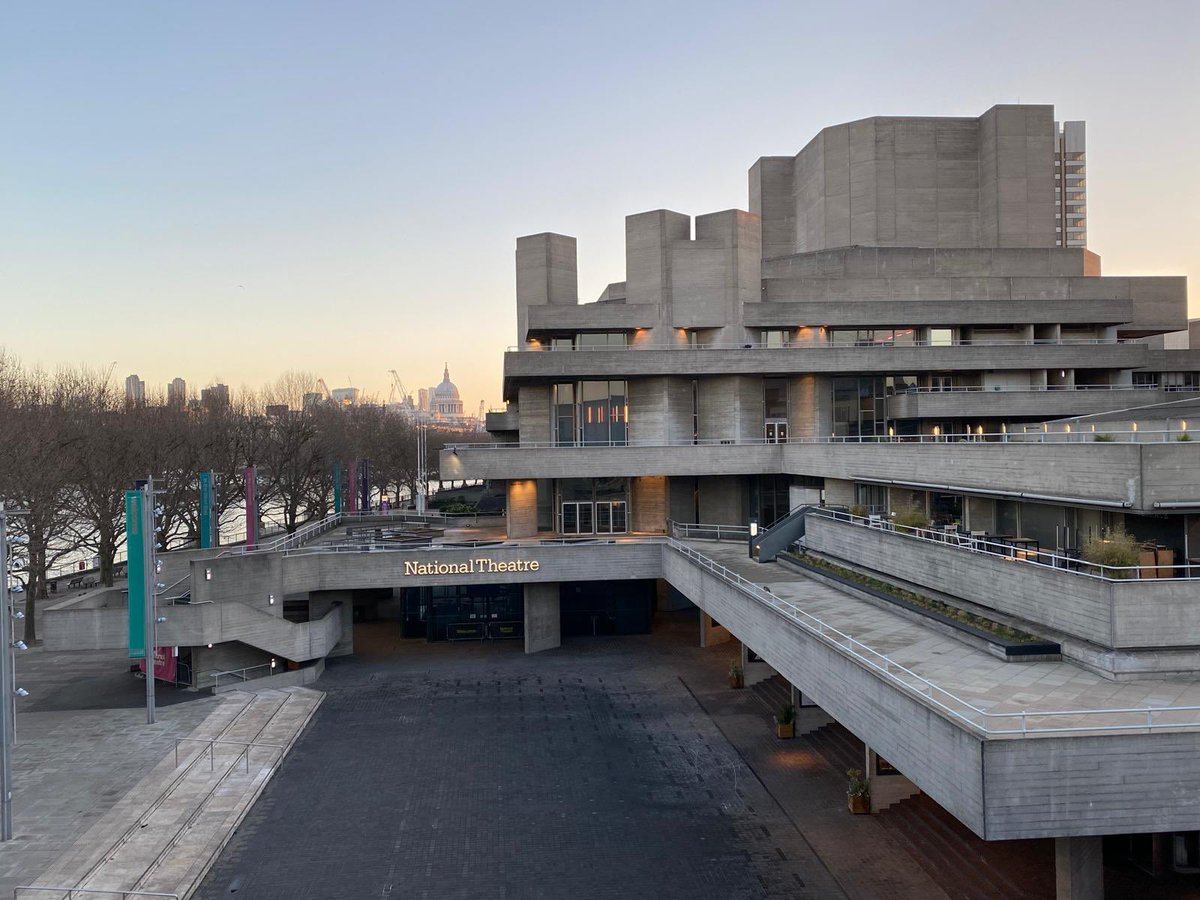 NATIONAL THEATRE OPENS OLD VIC 1963 AND SOUTH BANK 1977.  ‘I gasped with delight at the cube of your theatre in the pale blue sky and a glimpse of St. Paul's to the south’ (Sir John Betjeman).