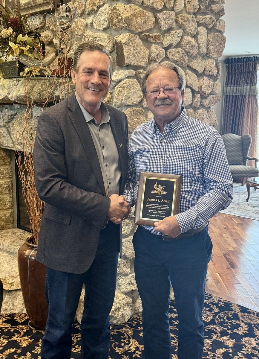 GovLarryRhoden's tweet photo. Jim Scull has been a visionary leader for wildlife habitat in South Dakota. We recognized and thanked him for his service at our recent meeting of the Second Century Habitat Board. https://t.co/UoUPOflPrY