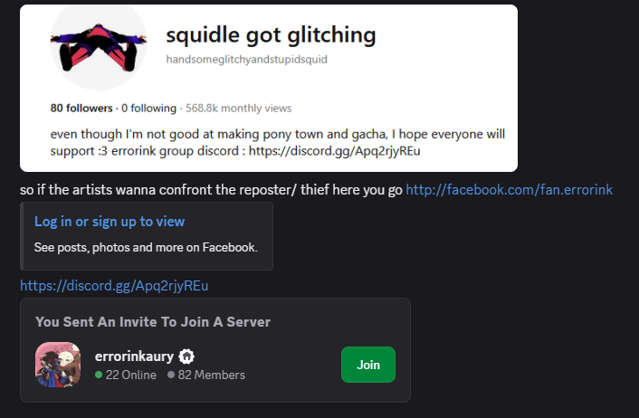 MonsterDadShal's tweet photo. @Melek90NSFW They are advertising their discord server and facebook page where they are sharing the work. Report both if able https://t.co/SxEkro01rD