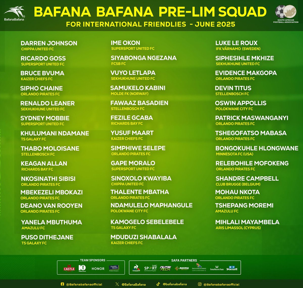 iDiskiTimes's tweet photo. 🇿🇦 Hugo Broos announces his final Bafana Bafana squad for the June friendlies today. 

Which players do you think must stay? https://t.co/IU1vAYLC5X