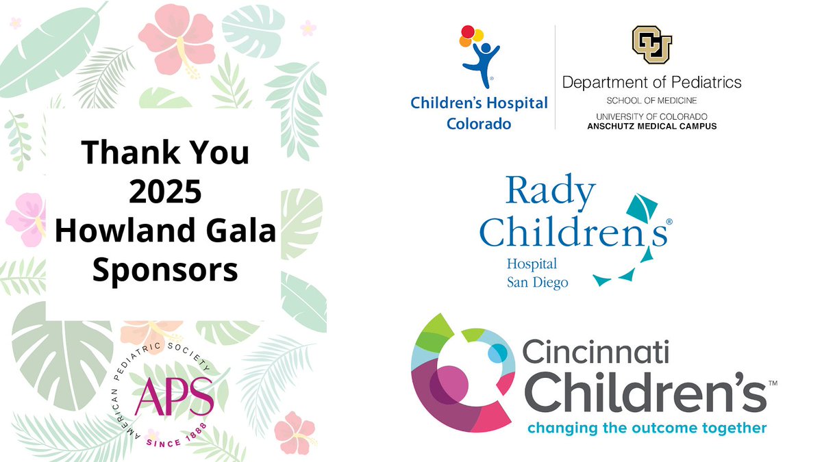 APS (@amerpedsociety) on Twitter photo Thank you to our very generous sponsors for supporting the 2025 Howland Gala! Today, we’re highlighting <a href="/ChildrensColo/">Children's Hospital Colorado</a> / <a href="/CUMedicalSchool/">CU School of Medicine</a>, <a href="/radychildrens/">Rady Children's Hospital-San Diego</a>, and <a href="/CincyChildrens/">Cincinnati Children's</a>, whose sponsorship helped us celebrate our Howland Awardee, Dr. Bonnie Ramsey. Thank you to our very generous sponsors for supporting the 2025 Howland Gala! Today, we’re highlighting <a href="/ChildrensColo/">Children's Hospital Colorado</a> / <a href="/CUMedicalSchool/">CU School of Medicine</a>, <a href="/radychildrens/">Rady Children's Hospital-San Diego</a>, and <a href="/CincyChildrens/">Cincinnati Children's</a>, whose sponsorship helped us celebrate our Howland Awardee, Dr. Bonnie Ramsey.