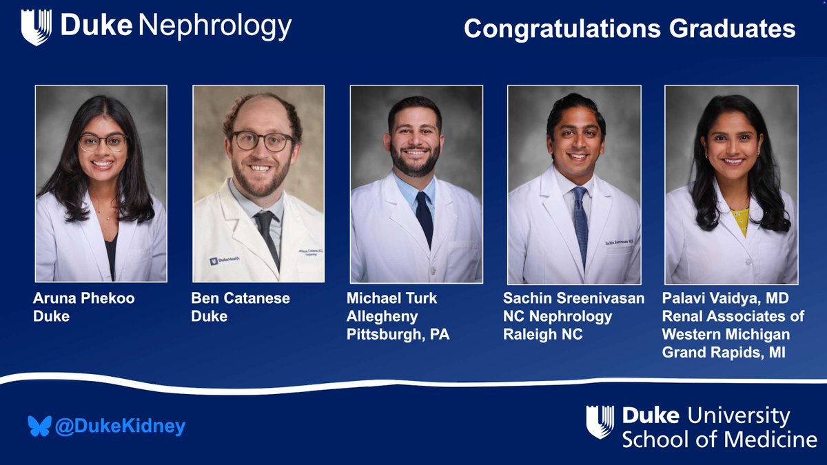Congrats to our 2025 Fellowship Graduates. Dr Phekoo, Dr Catanese, Dr Turk, Dr Sreenivasan,  and Dr Vaidya

We are proud of your accomplishments &amp; grateful for the impact each of you have made on our division, our fellowship program, and your patients

#NephForward #FellowGrad