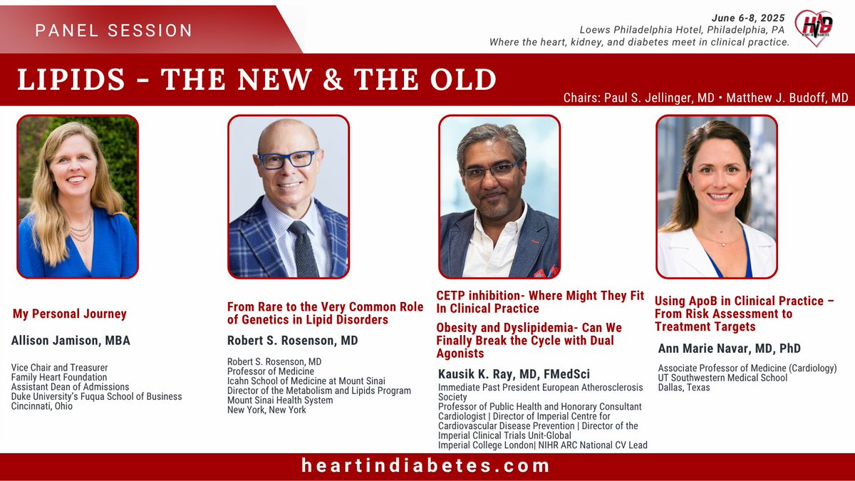 Heart in Diabetes π« (@heartindiabetes) on Twitter photo Join us for our session, "Lipids - The New & The Old" with our amazing speakers at the upcoming 9th Heart in Diabetes, and don't miss out on earning #CME credits!
Register now at heartindiabetes.com/registration before on-sire prices take effect!
#HID25 #MedEd Join us for our session, "Lipids - The New & The Old" with our amazing speakers at the upcoming 9th Heart in Diabetes, and don't miss out on earning #CME credits!
Register now at heartindiabetes.com/registration before on-sire prices take effect!
#HID25 #MedEd