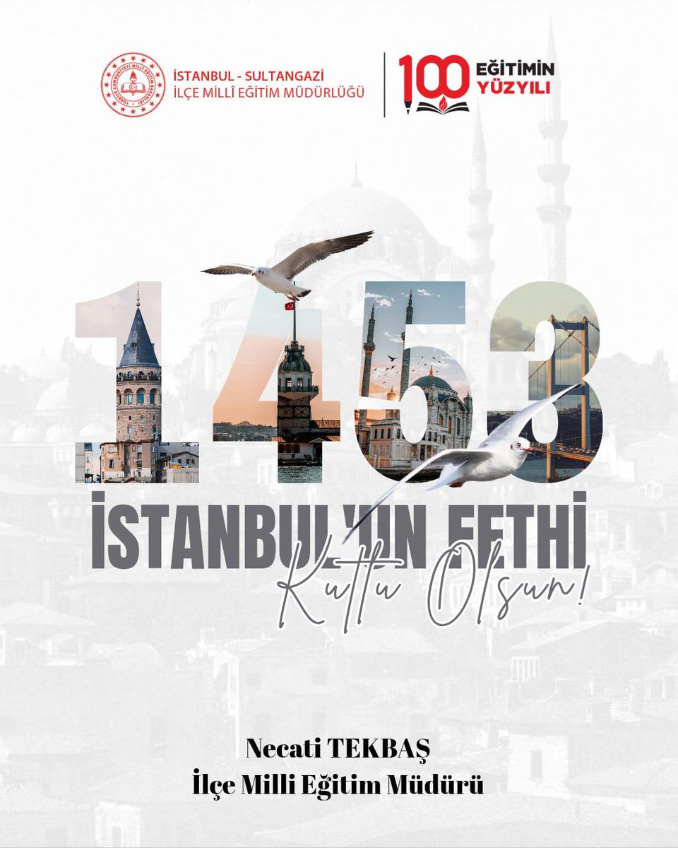 Çağ kapatıp çağ açan büyük zaferin yıl dönümünde İstanbul’un Fethi kutlu olsun!

Fatih Sultan Mehmed ve kahraman ecdadımızı rahmet ve minnetle anıyoruz.

<a href="/tcmeb/">Millî Eğitim Bakanlığı</a> 
<a href="/istanbulilmem/">İstanbul İl Millî Eğitim Müdürlüğü</a> <a href="/MucahitYentur/">Murat Mücahit Yentür</a>
<a href="/necatitekbas75/">necati tekbaş</a>
