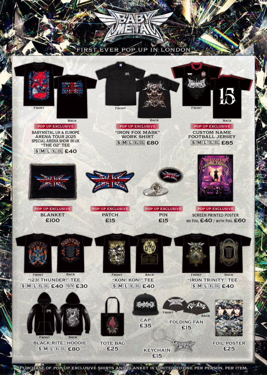 BABYMETAL’s FIRST EVER POP-UP STORE in LONDON - Exclusive Merch!!
babymetal.com/2025london_pop…
#BABYMETAL #BABYMETALWORLDTOUR2025 #METALFORTH