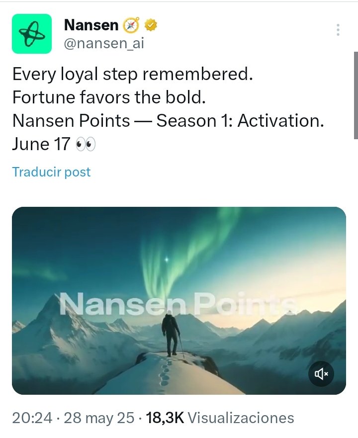 La primera campaña de Puntos de Nansen inicia el 17 de junio, es decir que aún tenemos 2 semanas para ser OG y conseguir posibles multiplicadores.

Y recordad que también habrá puntos retroactivos, osea que lo que hagamos ahora también cuenta 🫡

Os dejo la guía del Airdrop👇