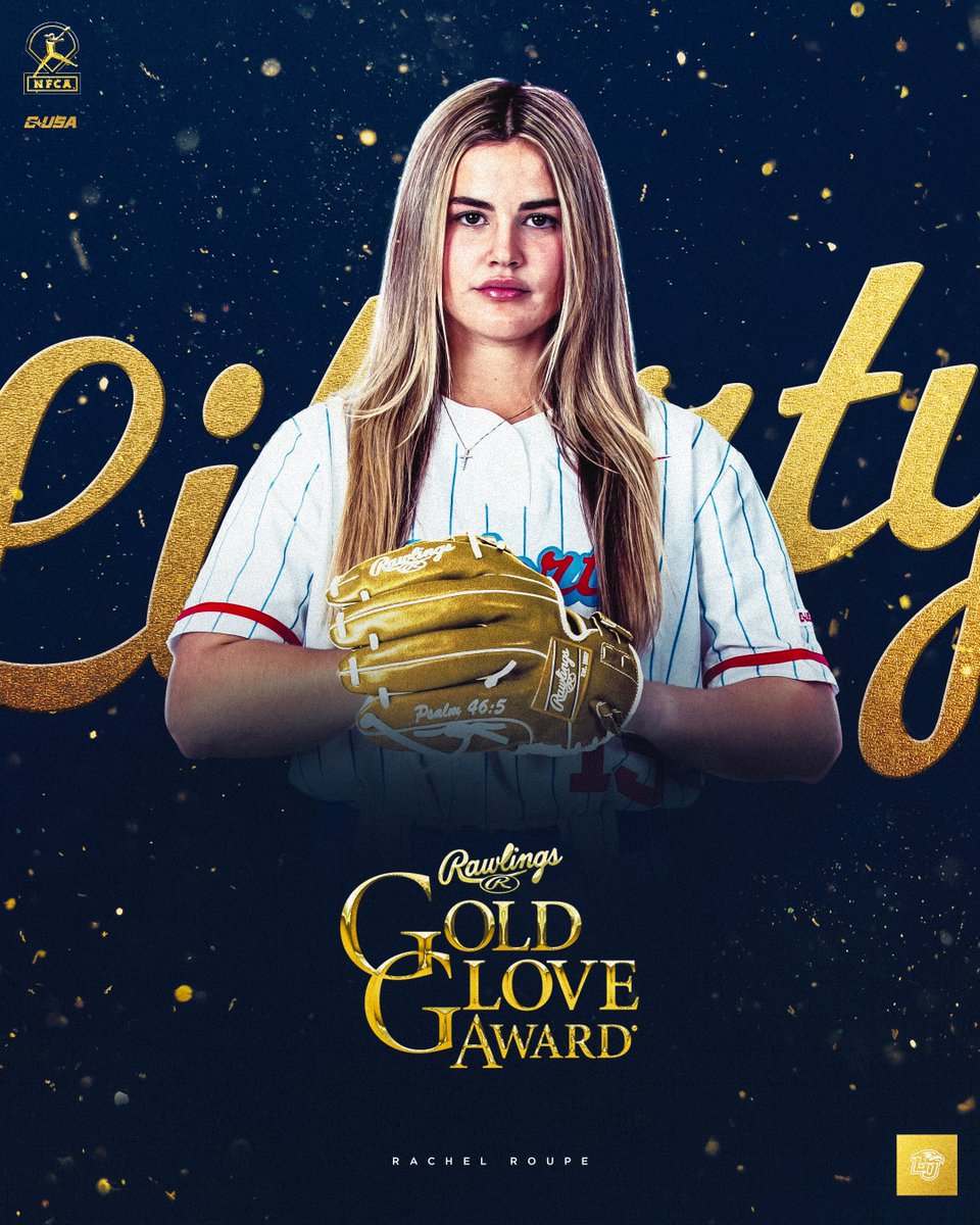 Liberty Softball (@libertysb) on Twitter photo The best defensive RF in the game! Rachel Roupe won the 2025 Rawlings Gold Glove Award presented by <a href="/NFCAorg/">National Fastpitch Coaches Association</a>! The best defensive RF in the game! Rachel Roupe won the 2025 Rawlings Gold Glove Award presented by <a href="/NFCAorg/">National Fastpitch Coaches Association</a>!