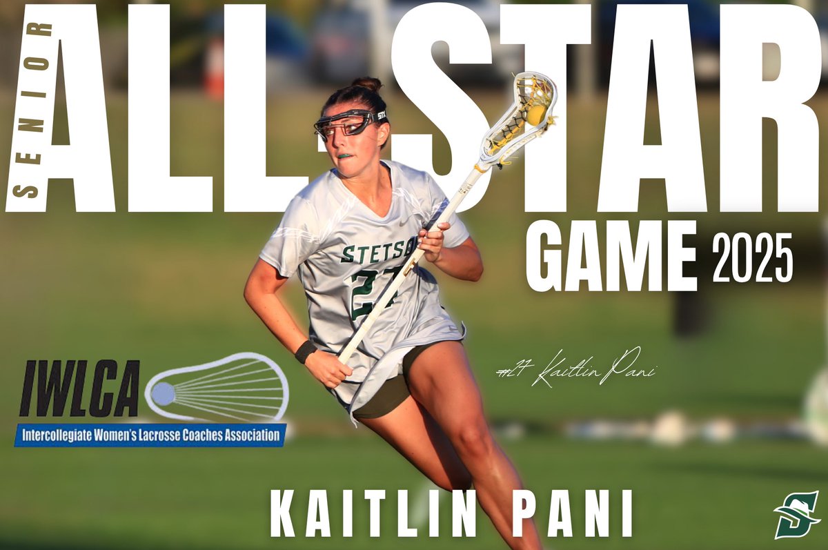 StetsonLacrosse's tweet image. Congrats to Kaitlin Pani for being selected to the IWLCA Senior All Star Game ๐
Saturday, May 31 at 3pm in Sparks, Maryland
