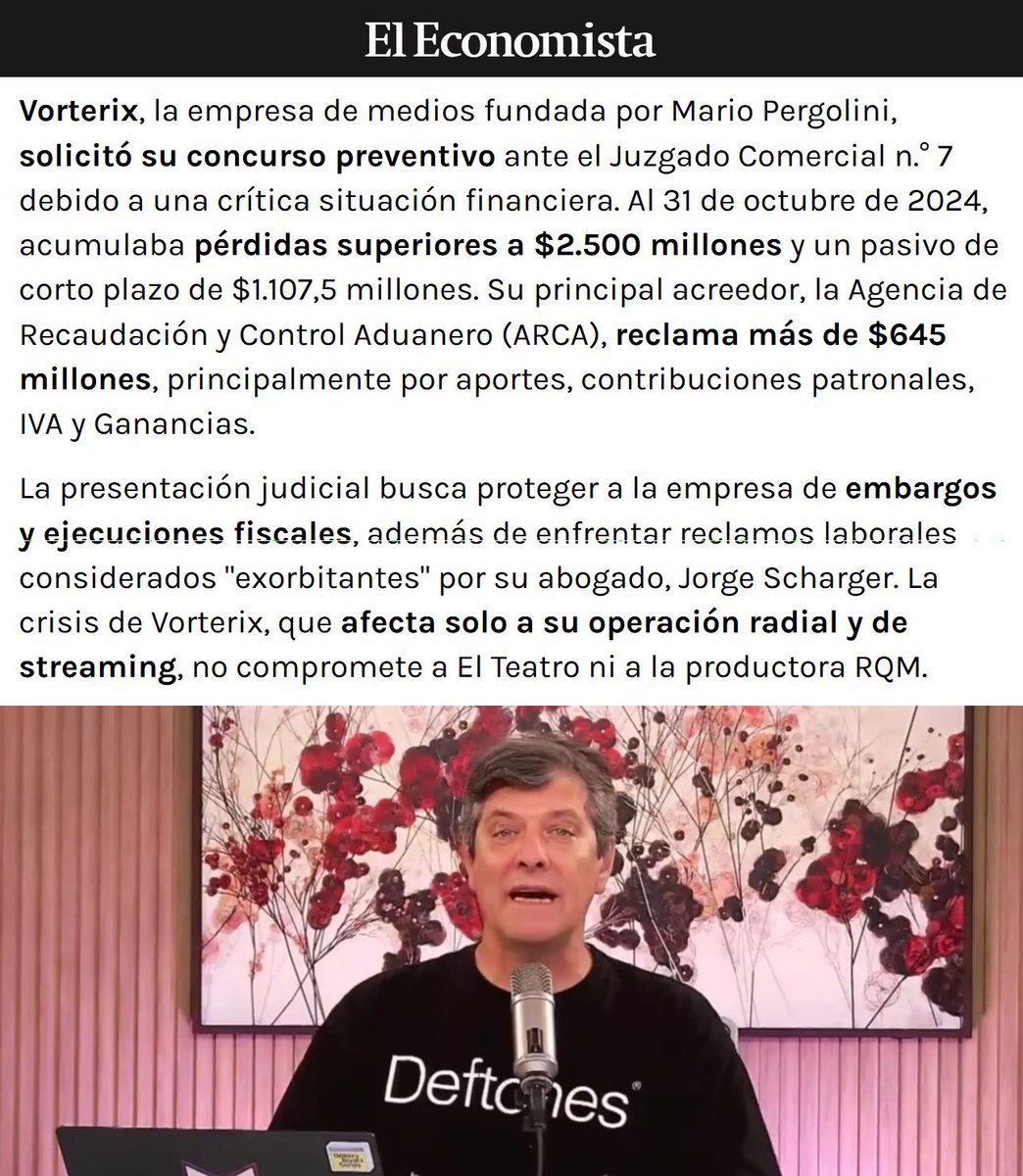 porquetendencia's tweet photo. "Pergolini":
Porque informan que Vorterix solicitó su concurso preventivo https://t.co/HxQhTgu5XD