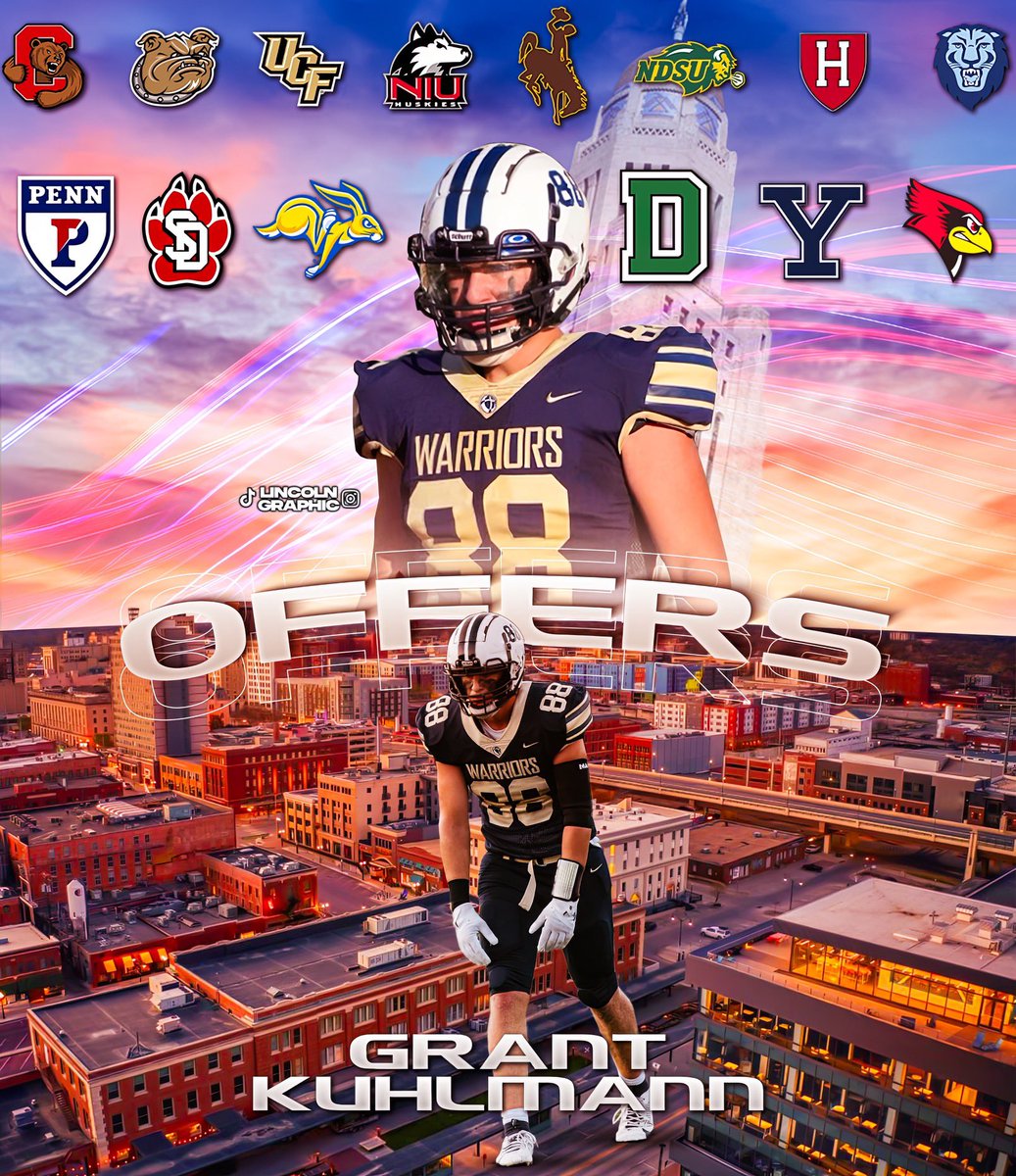 Grant Kuhlmann (@grant_kuhlmann3) on Twitter photo Blessed‼️
Looking to commit at the end of June after several Official Visits.
<a href="/LLWarrior_FB/">Lincoln Lutheran Warrior Football</a> <a href="/PrepRedzoneNE/">Prep Redzone Nebraska</a>
<a href="/NEBHSFB/">Nebraska HS Football</a> <a href="/MikeSautter_/">Mike Sautter</a> Blessed‼️
Looking to commit at the end of June after several Official Visits.
<a href="/LLWarrior_FB/">Lincoln Lutheran Warrior Football</a> <a href="/PrepRedzoneNE/">Prep Redzone Nebraska</a>
<a href="/NEBHSFB/">Nebraska HS Football</a> <a href="/MikeSautter_/">Mike Sautter</a>