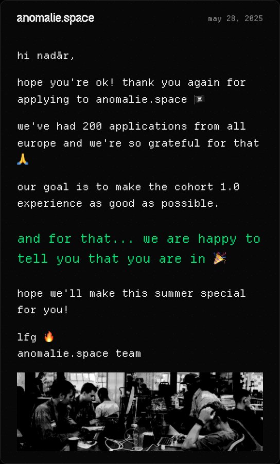 Nadar (@zknadar) on Twitter photo Officially an anomaly
<a href="/adilmania/">adil mania - 🇪🇺 eu/acc</a> is putting together an EU version of <a href="/_buildspace/">buildspace</a>
Excited to meet 100 cracked founders next week ! Officially an anomaly
<a href="/adilmania/">adil mania - 🇪🇺 eu/acc</a> is putting together an EU version of <a href="/_buildspace/">buildspace</a>
Excited to meet 100 cracked founders next week !