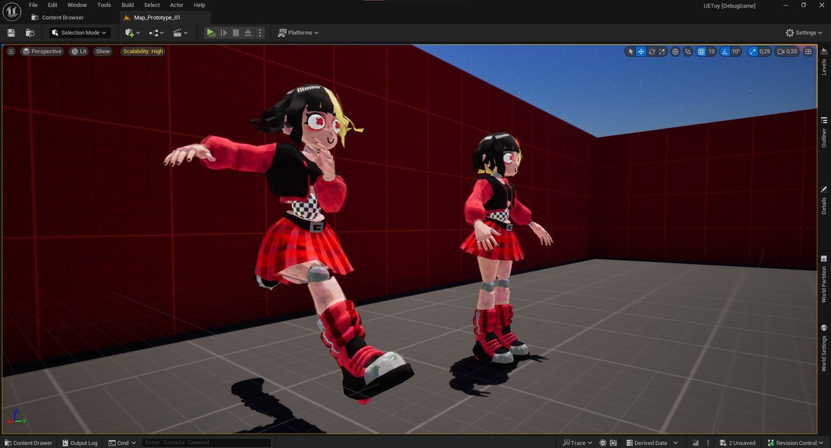 theeodore's tweet image. EmoGirl in Unreal Engine, Material and Shaders complete. 
It&apos;s time to start the animations. 

#gamedev #indiegame #Unreal5
