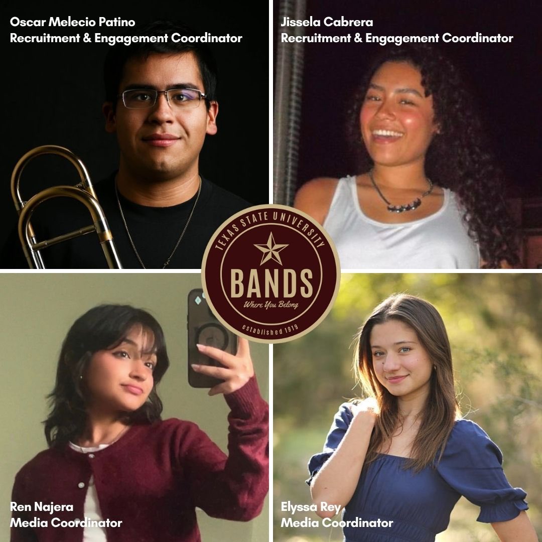 txstbmb's tweet photo. Congrats to our new #txst Bands Ops Staff! https://t.co/CRwLZJWjBF