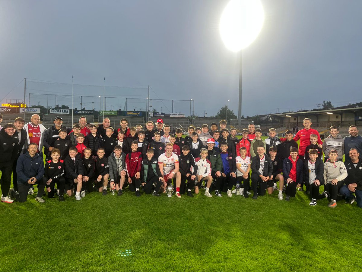 All Ireland U20 Champions 
Tyrone GAA 
Well done Callum,  Conor, Cathal and Shane
And we got behind the boys 
U14 Boys pictured with Omagh &amp; Tyrone All Ireland winners Callum Daly, Cathal McCarron, Conor O'Donnell, Shane O'Neill and Club President Paddy McMahon