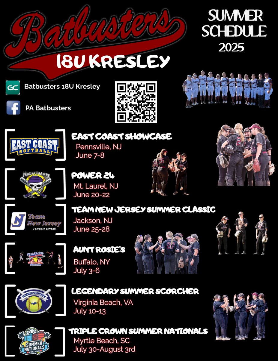 Leigh Chesworth (@leighchesworth) on Twitter photo Summer schedule ‼️‼️So excited to get back on the field with the <a href="/PaBatbusters/">PA Batbusters</a> 💪
<a href="/PA_recruit/">Pennsylvania Softball Prospects</a> <a href="/EastCoastFP/">East Coast Fastpitch Softball</a> <a href="/SunilSportsNews/">Sports News By Sunil Sunder Raj</a> <a href="/los_stuff/">Carlos Arias</a> <a href="/BlackCatFP/">Black Cat Fastpitch</a> <a href="/SBRRetweets/">Softball Recruiting Reposts</a> <a href="/SoftballHome/">Softball Home</a>
<a href="/ExtraInningSB/">EXTRA INNING SOFTBALL</a> Summer schedule ‼️‼️So excited to get back on the field with the <a href="/PaBatbusters/">PA Batbusters</a> 💪
<a href="/PA_recruit/">Pennsylvania Softball Prospects</a> <a href="/EastCoastFP/">East Coast Fastpitch Softball</a> <a href="/SunilSportsNews/">Sports News By Sunil Sunder Raj</a> <a href="/los_stuff/">Carlos Arias</a> <a href="/BlackCatFP/">Black Cat Fastpitch</a> <a href="/SBRRetweets/">Softball Recruiting Reposts</a> <a href="/SoftballHome/">Softball Home</a>
<a href="/ExtraInningSB/">EXTRA INNING SOFTBALL</a>