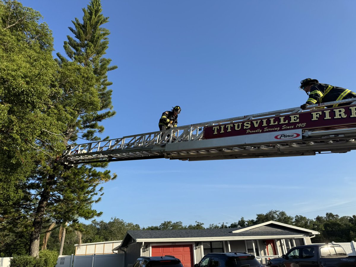 Recently members on Truck 11 safely brought this little guy down from high up in a tree. The caller related he had been there for several days. Yes, we do get cats out of trees. 👨🏻‍🚒🧑🏻‍🚒🚒🐱<a href="/Titusville/">City of Titusville</a>