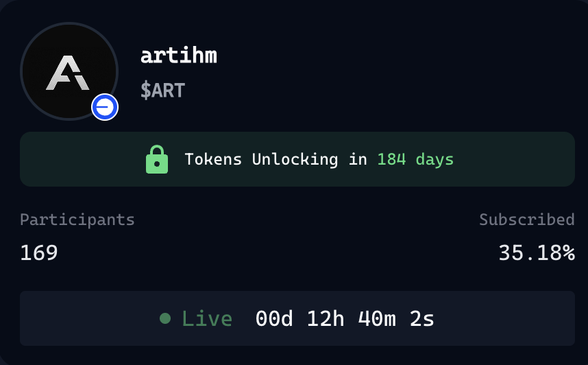 GOOD PLAY 2nd. 

I have said before that the $MNY launch will be very profitable. Everyone who can buy with only 2k virgin points is currently getting a minimum of 20-30k points per day. 

Today's $ART launch caught my attention. <a href="/artihmai/">artihm</a> 
Almost the same conditions. 
They say