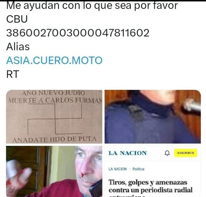 Jamás imaginé que iba a tener un final así por denunciar corrupción😔
Censurado,abandonado con enfermedades incurables,llorando del dolor por no poder comprar remedios,ni hacer estudios médicos, ni rehabilitación,sin tener comida,etc.
Disculpas por pedir una ayuda por piedad🙏RT