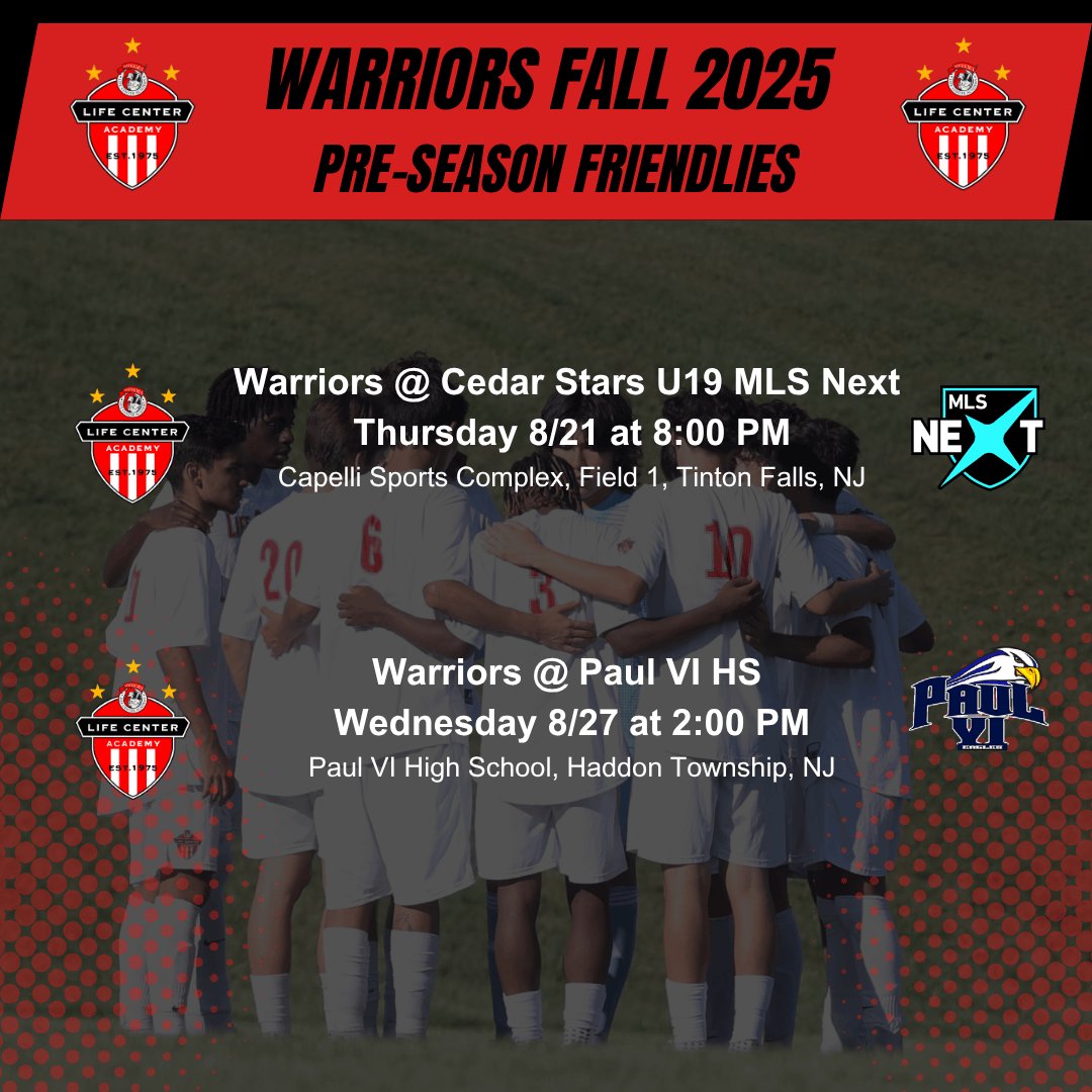 🏆 Champion Mentality
📅 Pre-Season Schedule
🔥 Tuff

8/21 at 8 PM
🛡 @ Cedar Stars U19 MLS Next
📍Capelli Sports Complex, NJ

8/27 at 2 PM
🛡 @ Paul VI HS
📍 Haddon Township, NJ
<a href="/PrepSoccer/">Prep Soccer ⚽️</a> <a href="/phlsoccernow/">Philadelphia Soccer Now</a> <a href="/HSSportsNJ/">NJ.com HS Sports</a> <a href="/hsscanj/">HSSCANJ</a> <a href="/MLSNEXT/">MLS NEXT</a> <a href="/ncsaa/">NCSAA</a> <a href="/NCAASoccer/">NCAA Soccer</a> 
#soccer #prepsoccer