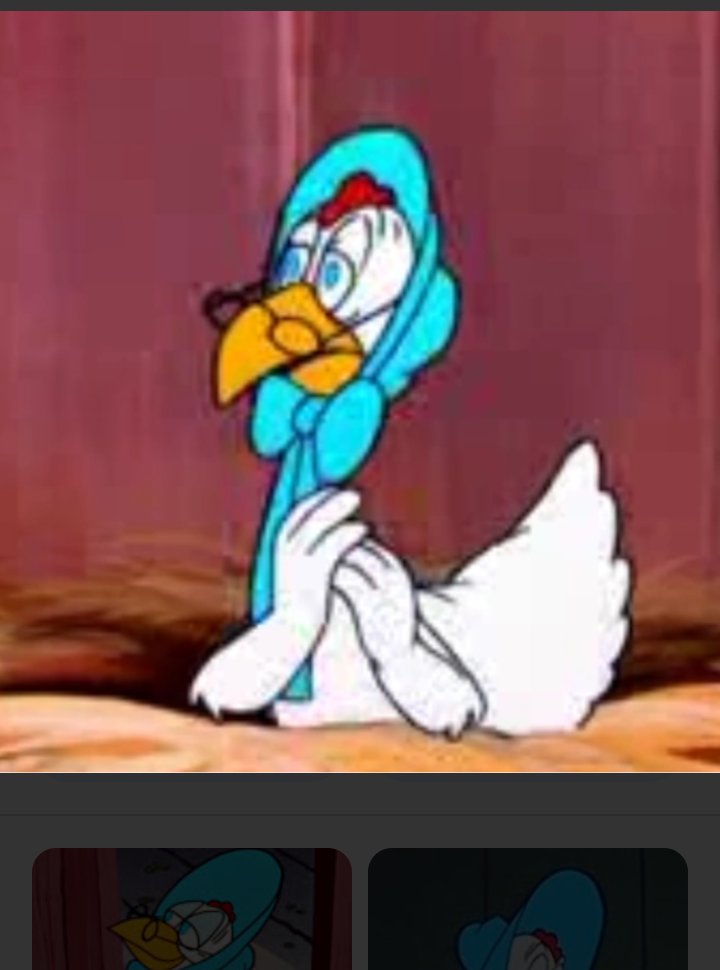 La gallina Prissy, quejándose del colegio de niños.